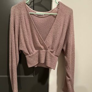Urban Outfitters light purple/mauve pink long sleeve cozy blouse - size XS